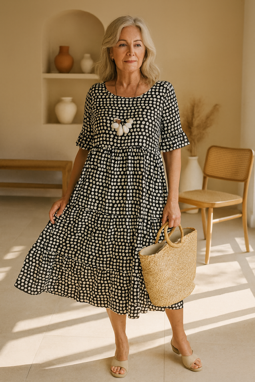 Women's Midi Dress | Short-Sleeve Sleeves