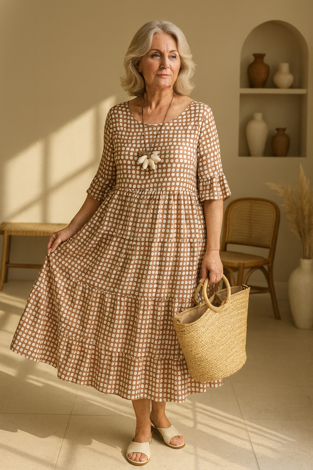 Women's Midi Dress | Short-Sleeve Summer Casual