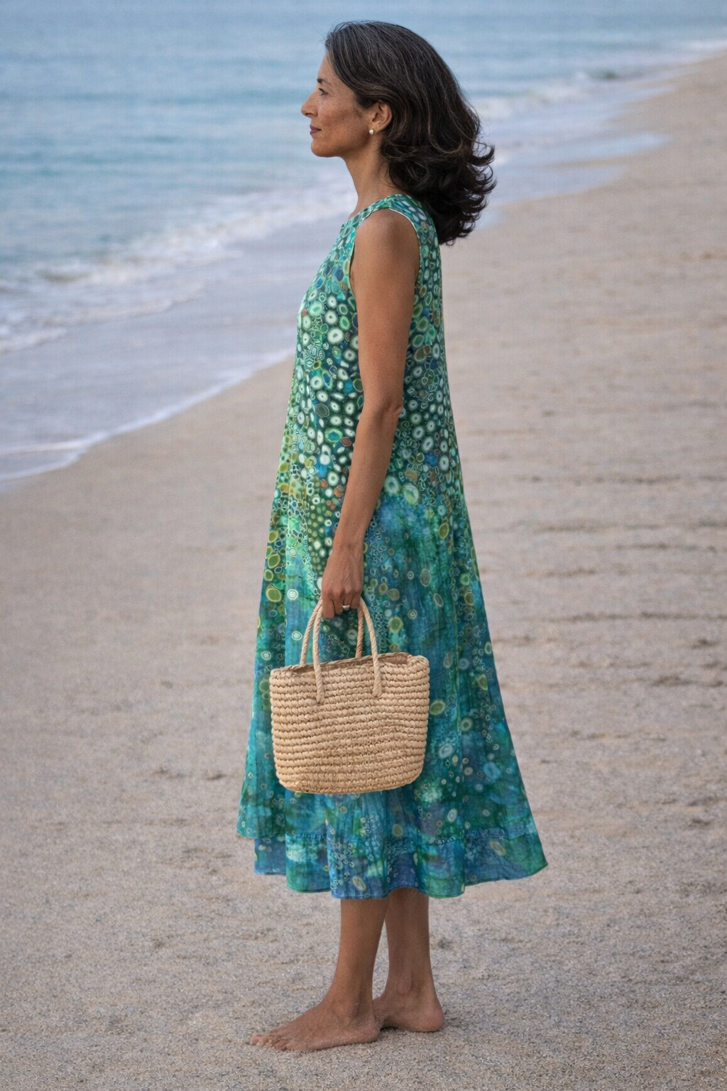 Women's Midi Dress | Sleeveless Draped Reef