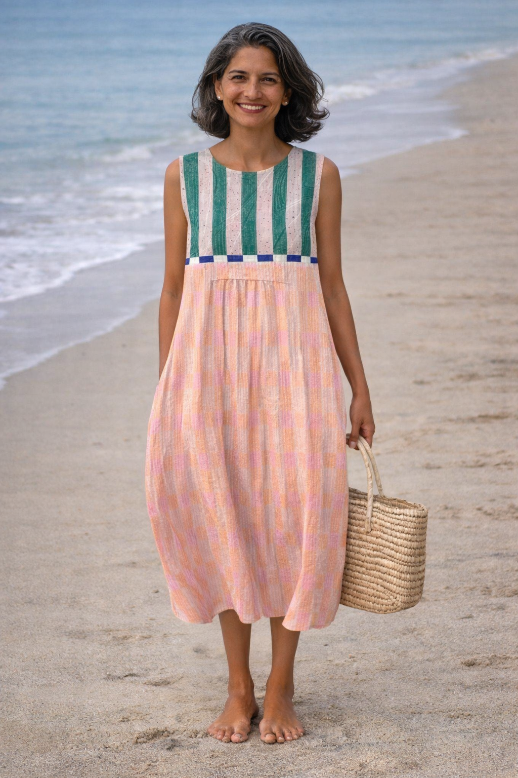 Women's Midi Dress | Striped Sleeveless