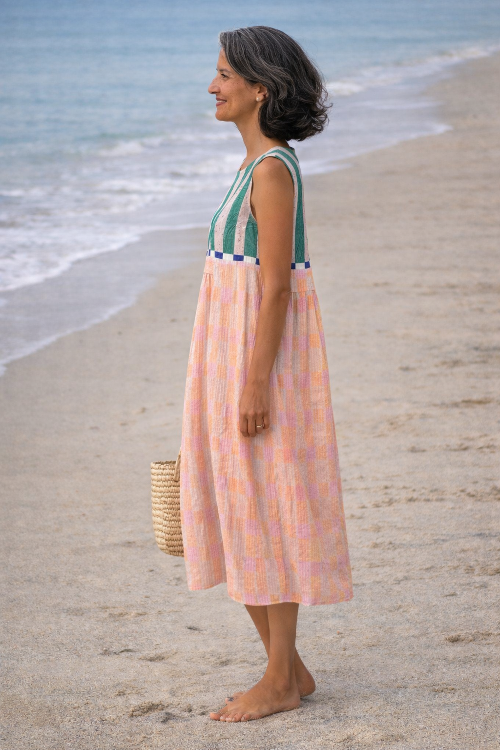 Women's Midi Dress | Striped Sleeveless