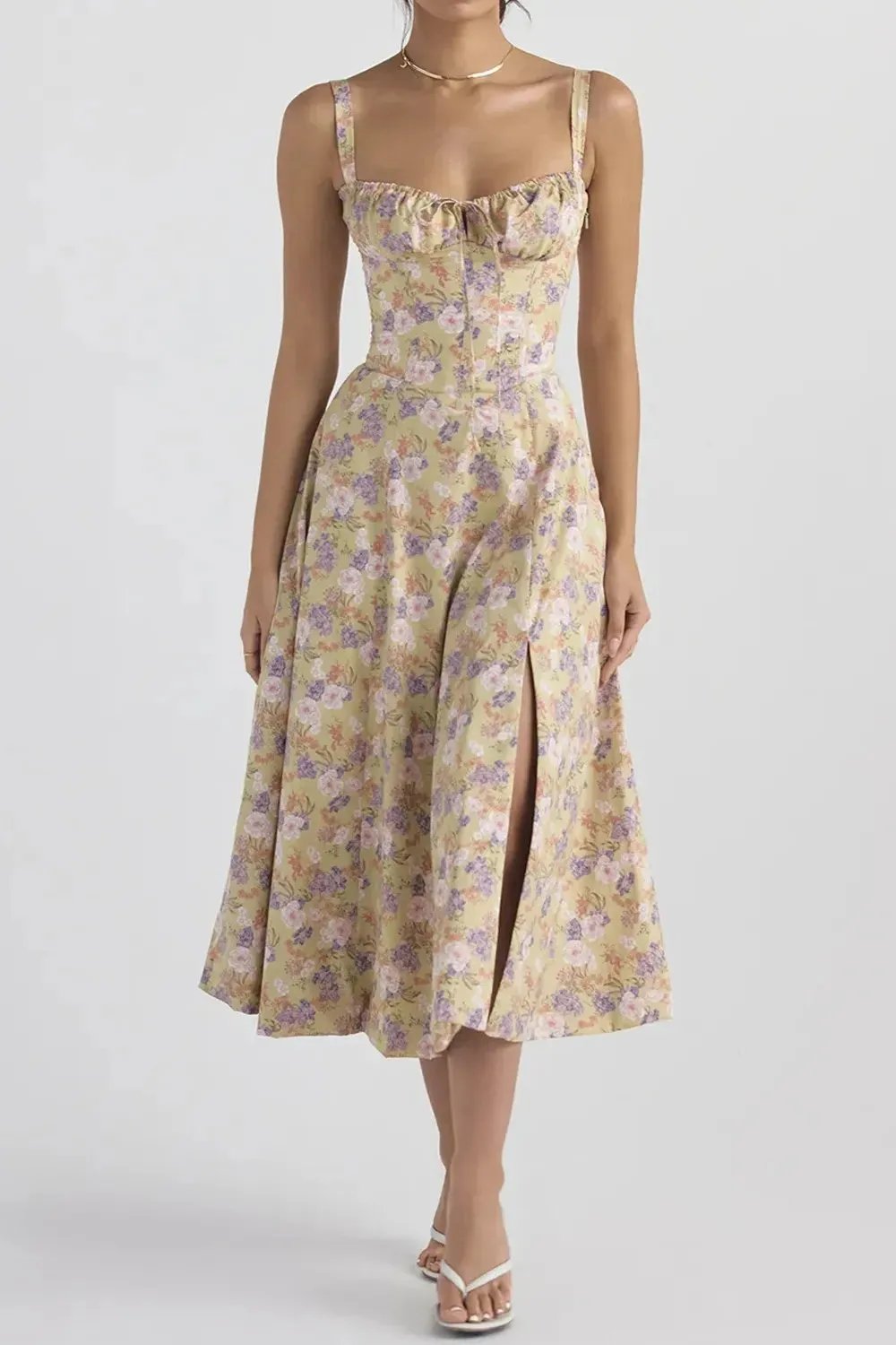 Women's Midi Dress | Tiered Floral Printed