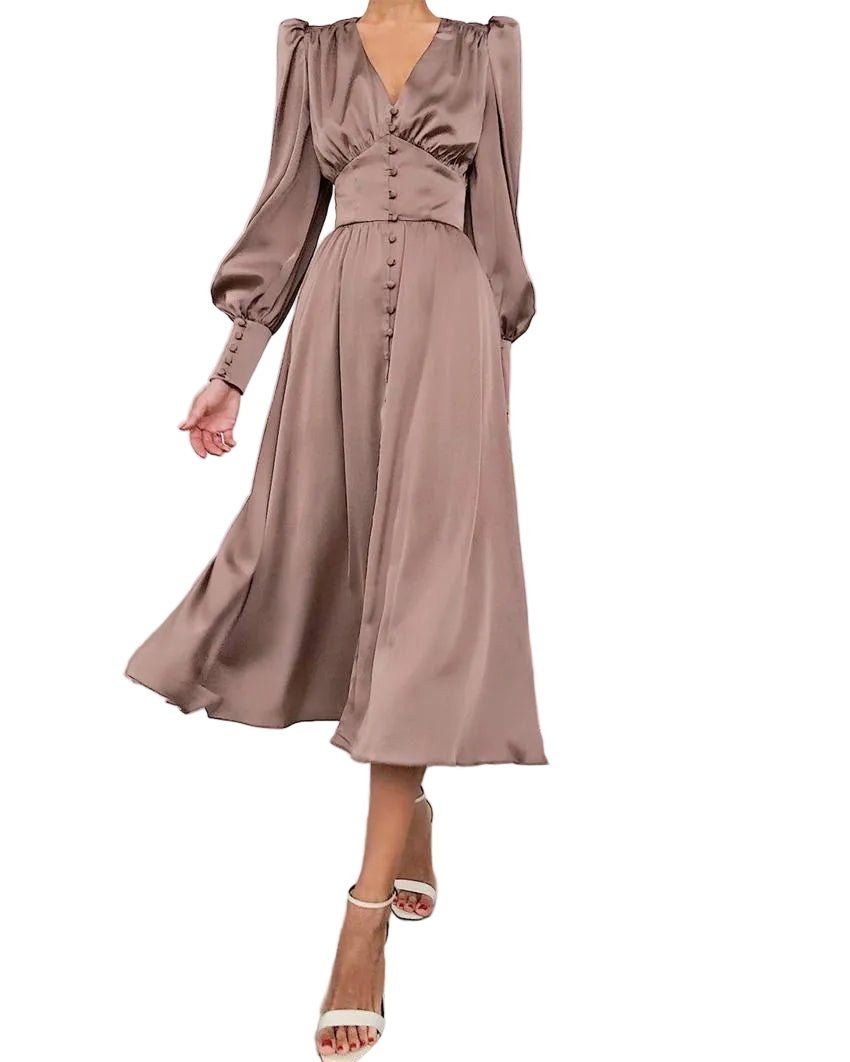 Women's Midi Dress | V-Neck Summer Casual