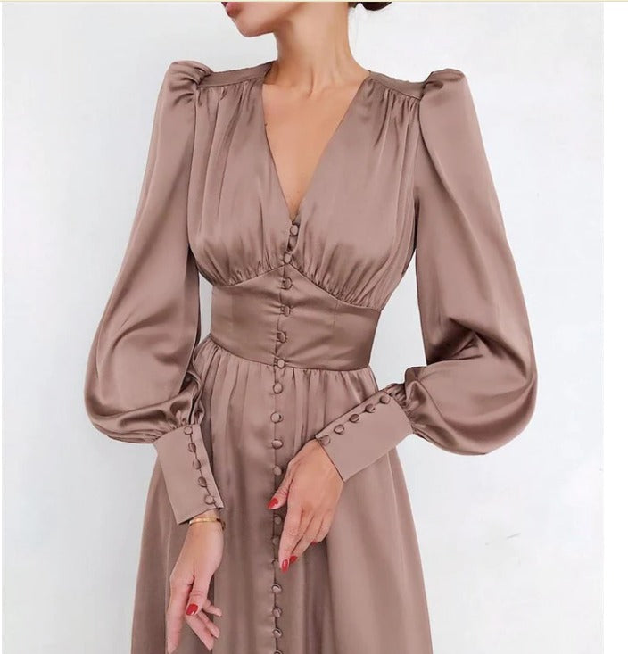 Women's Midi Dress | V-Neck Summer Casual