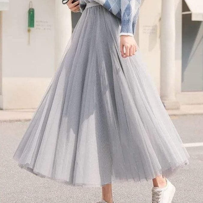 Women's Midi Skirt | Black Tulle