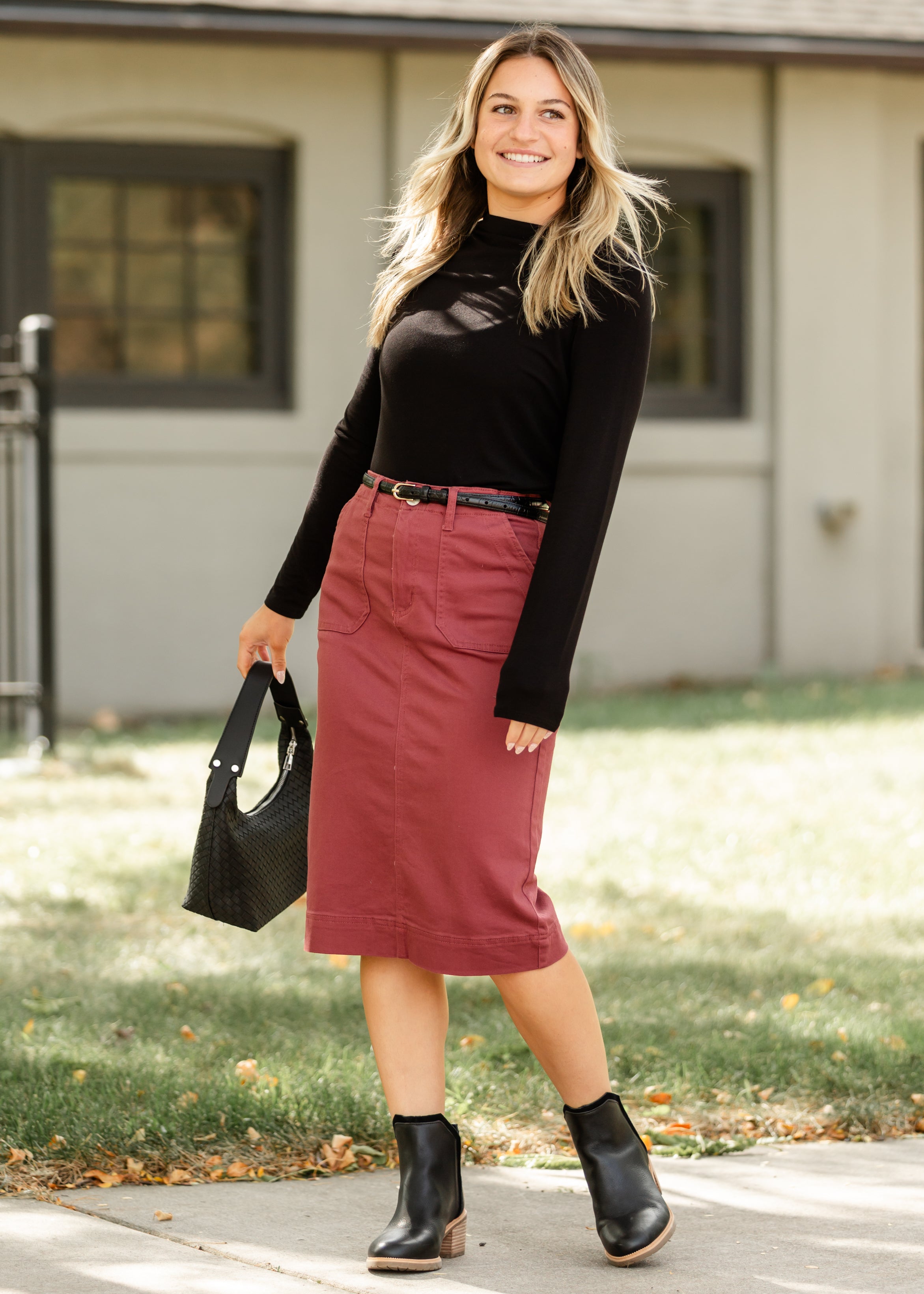Women's Midi Skirt | Flowy Summer High-Waisted