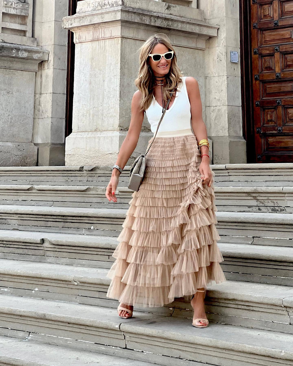 Women's Midi Skirt | High-Waisted Vintage-inspired