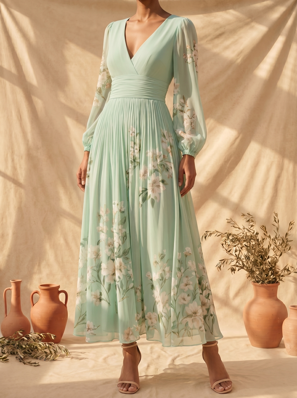 Women's Midi Sundress | Floral Draped