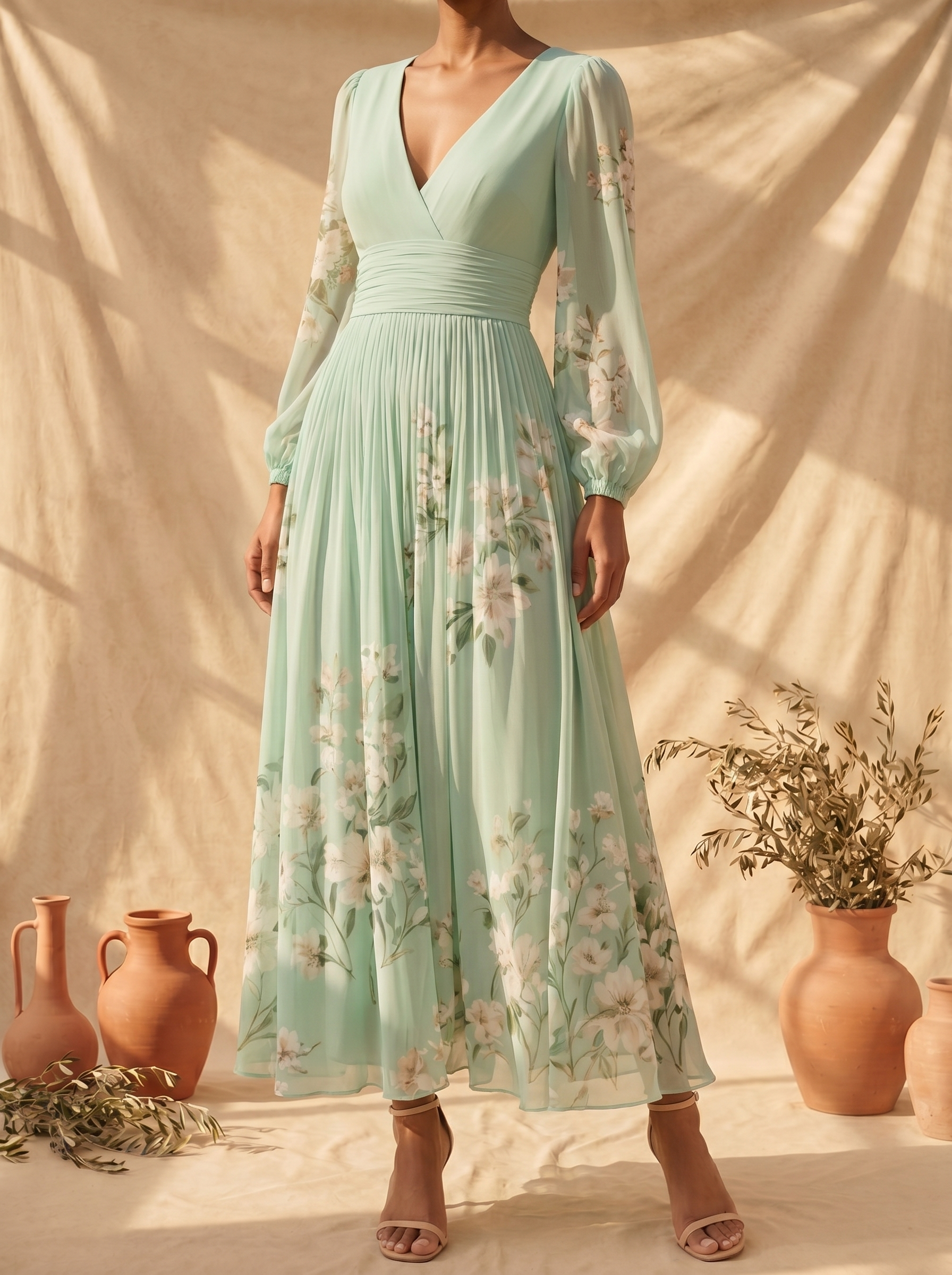 Women's Midi Sundress | Floral Draped