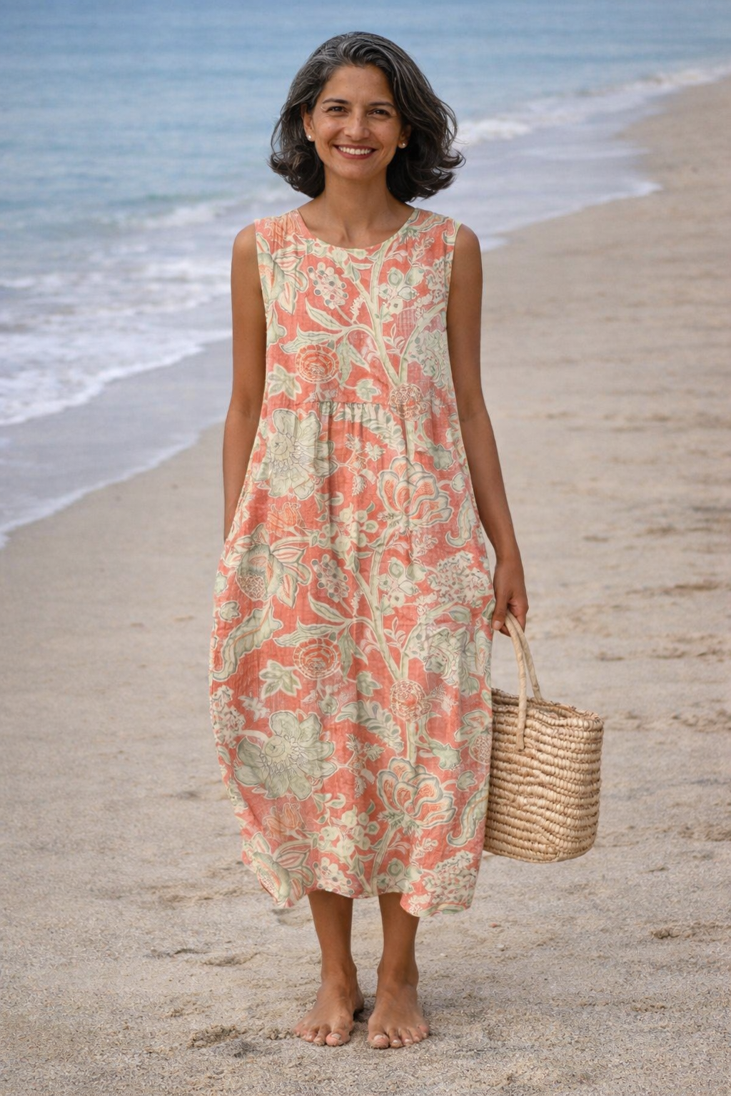 Women's Midi Sundress | Floral Sleeveless
