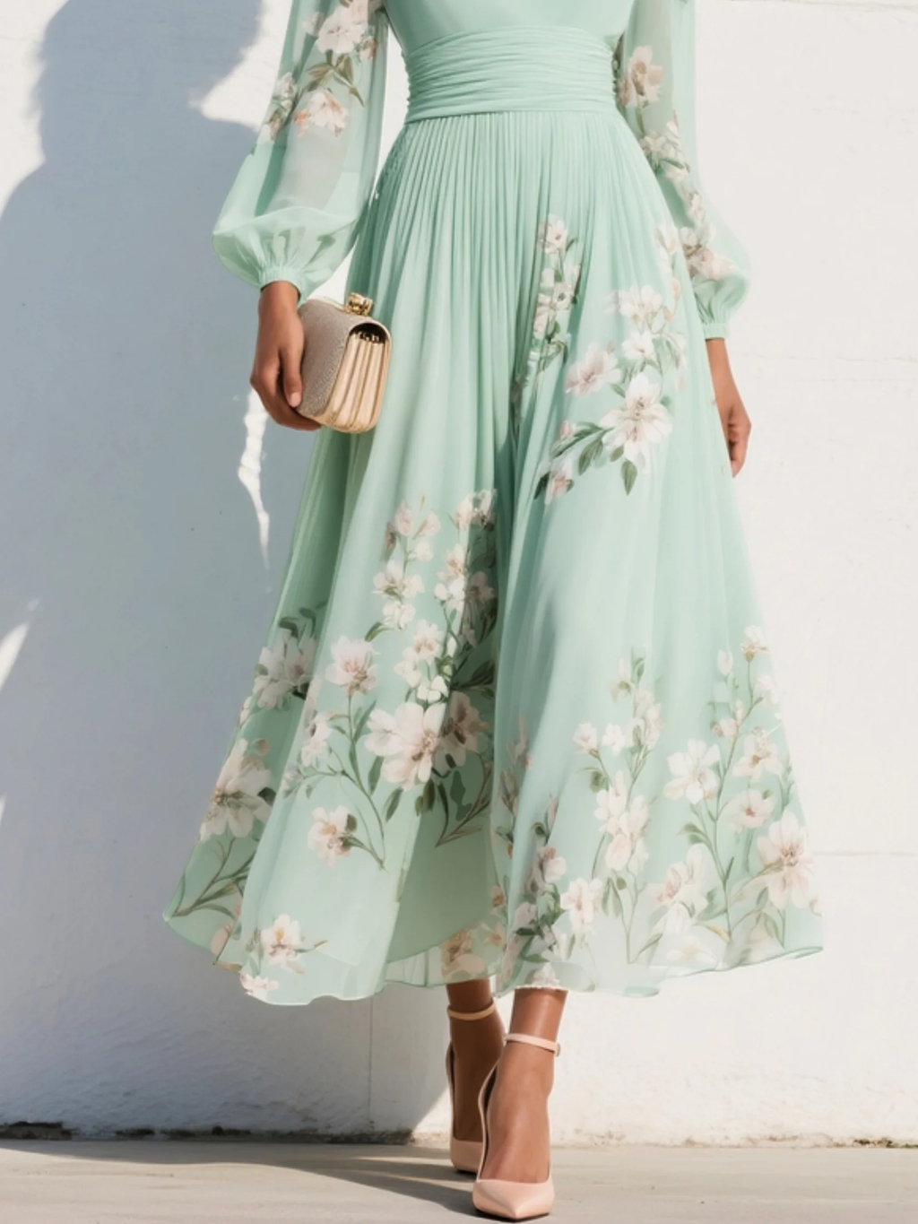 Women's Midi Sundress | Floral V-Neck