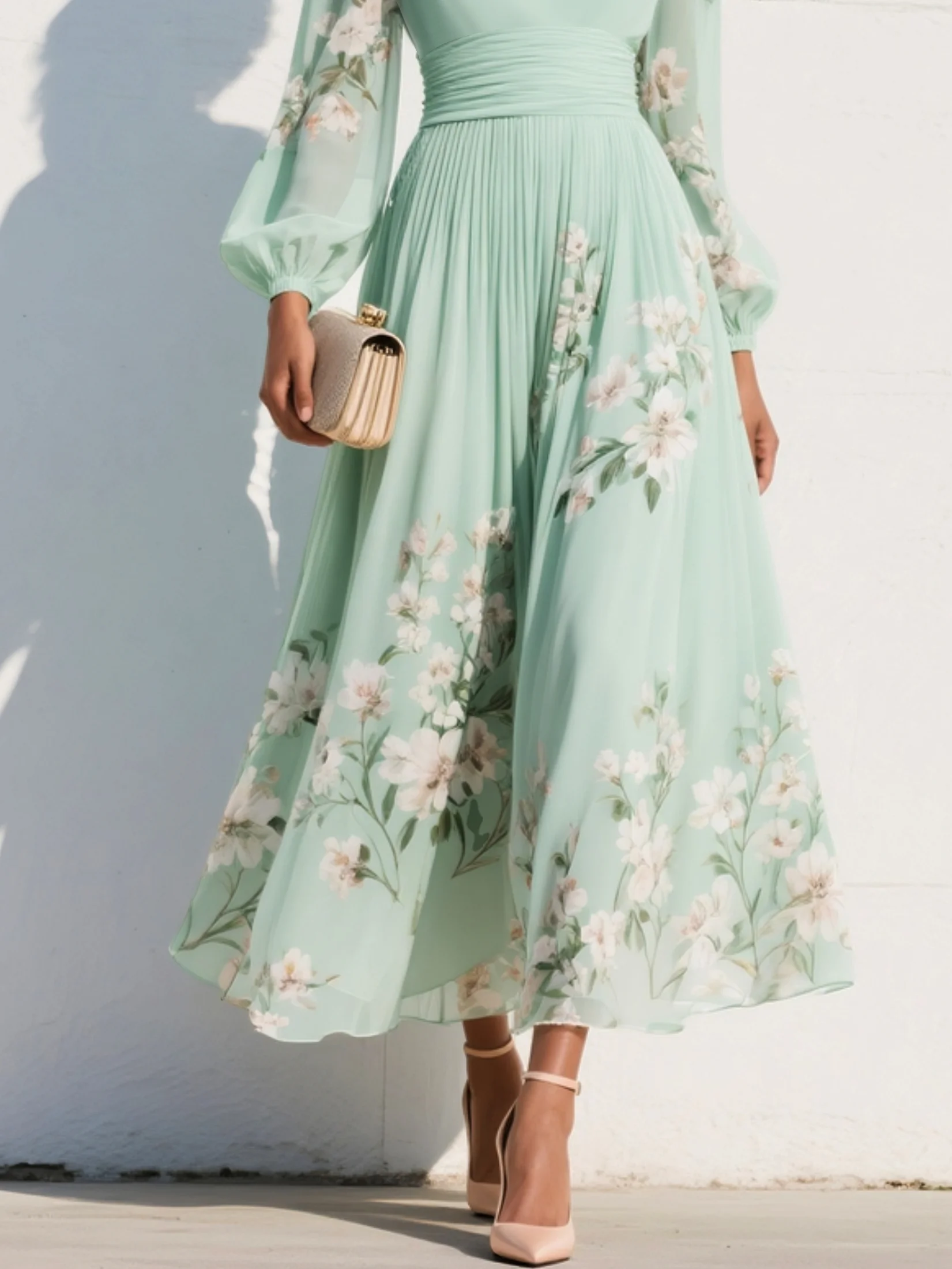 Women's Midi Sundress | Floral V-Neck