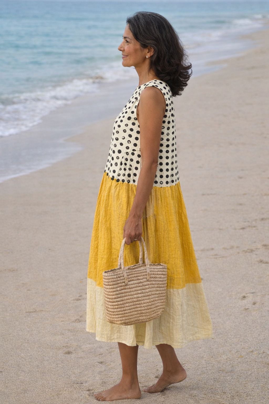 Women's Midi Sundress | Polka-Dot Sleeveless