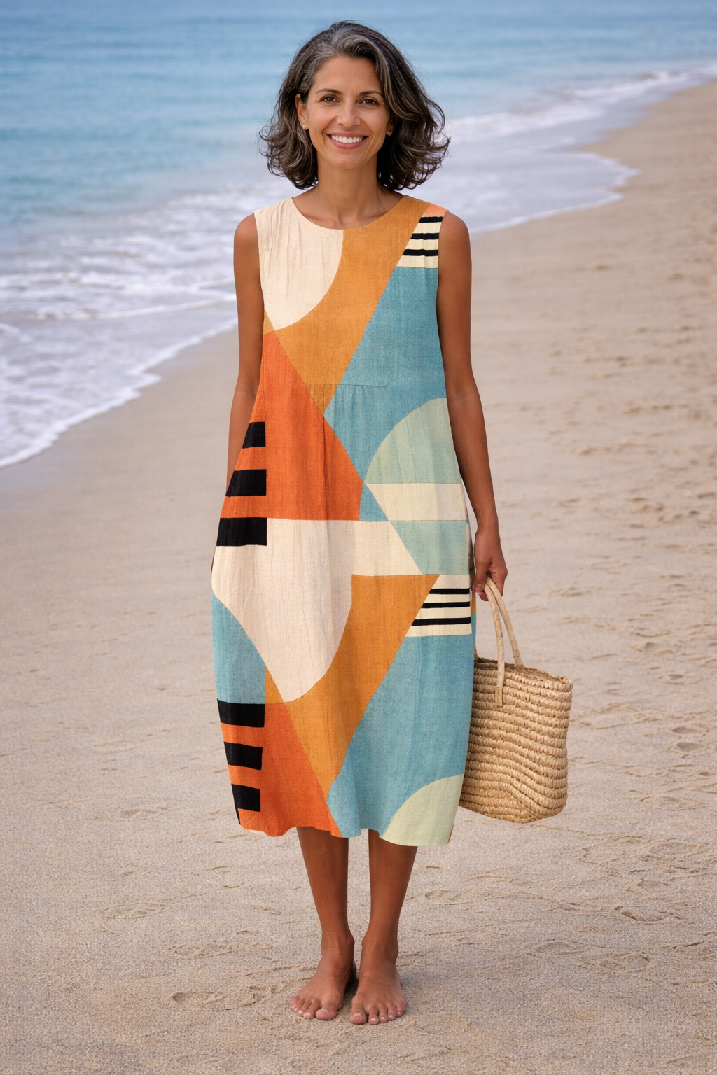 Women's Midi Sundress | Printed Sleeveless