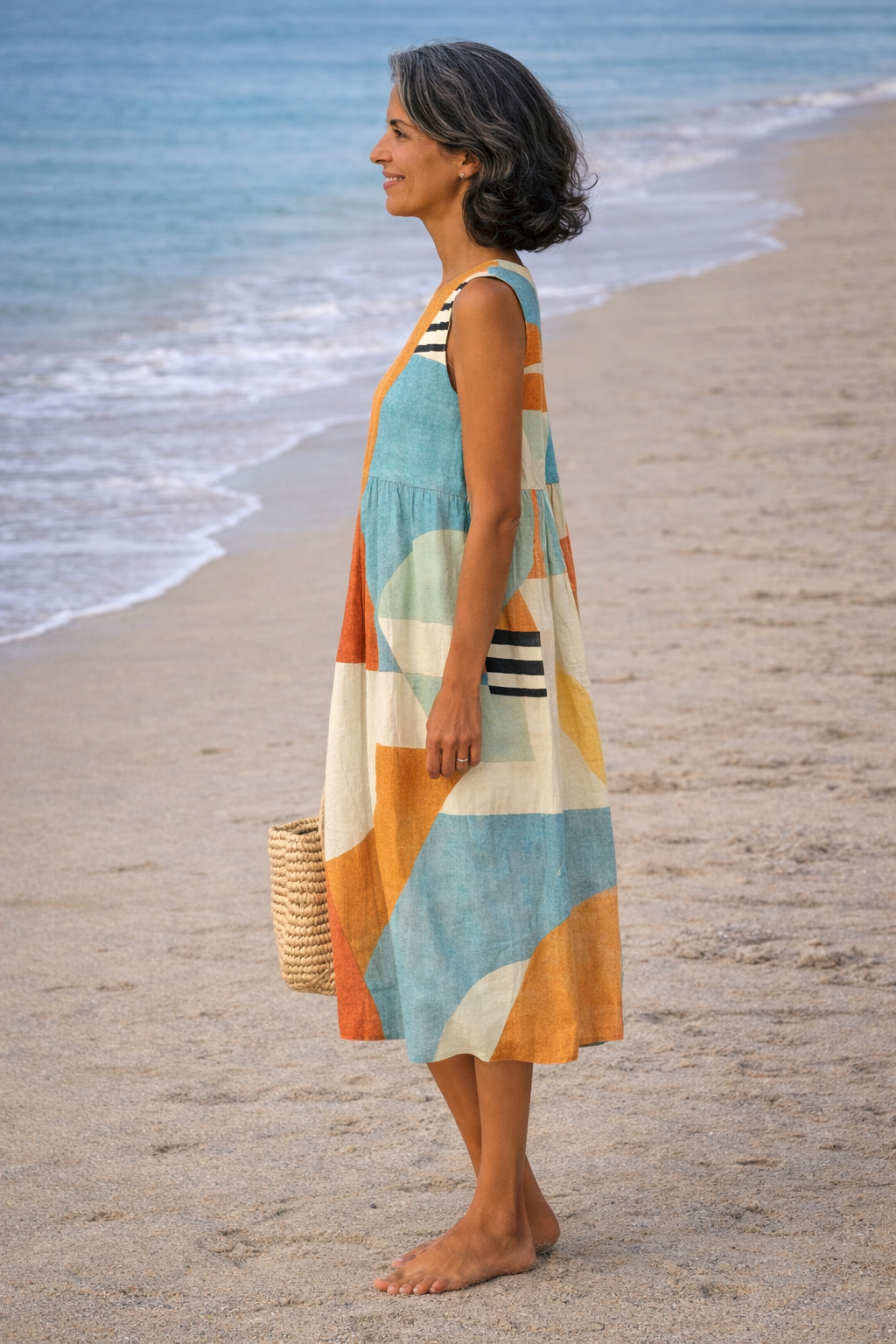 Women's Midi Sundress | Printed Sleeveless