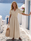 Women's Midi Sundress | Short-Sleeve Wrap