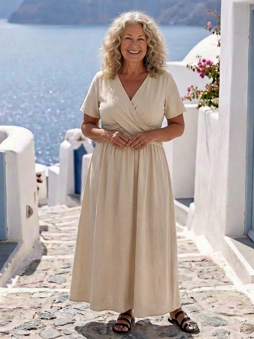 Women's Midi Sundress | Short-Sleeve Wrap