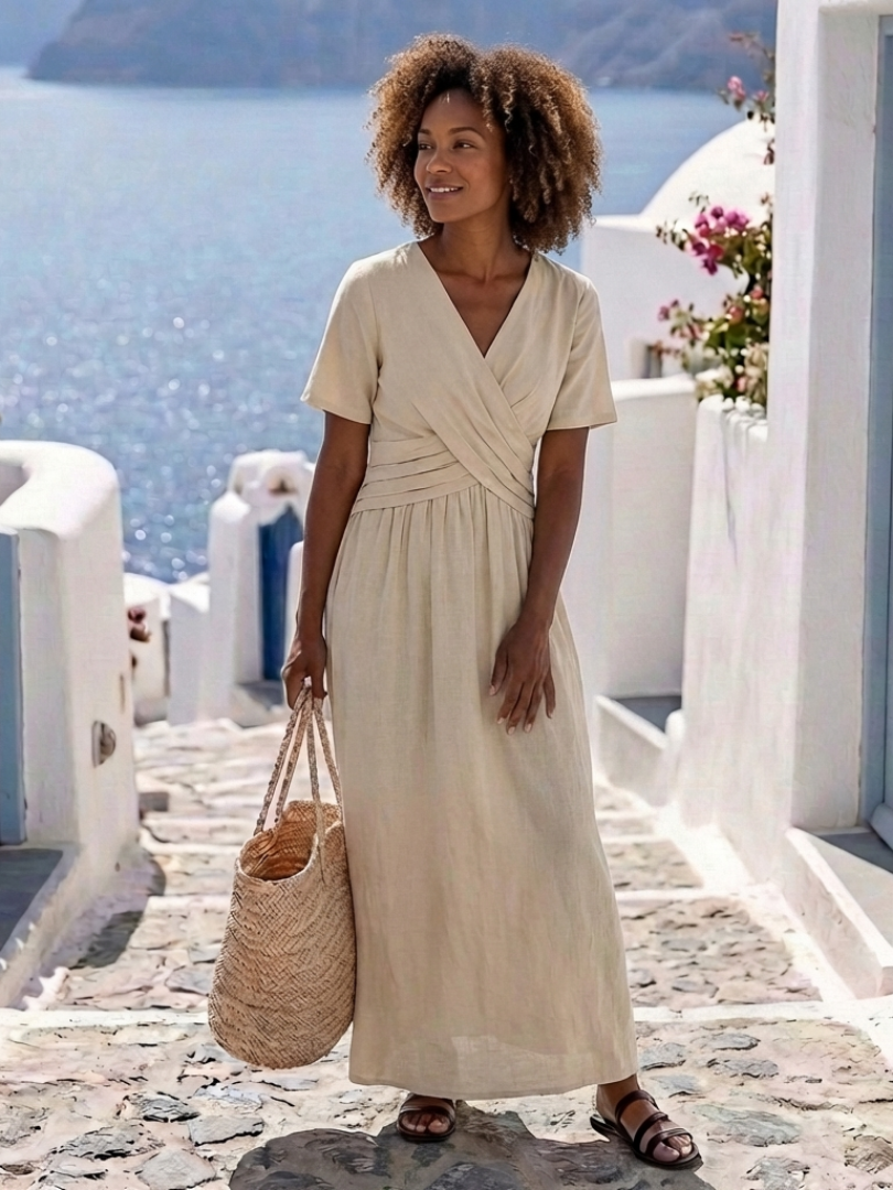 Women's Midi Sundress | Short-Sleeve Wrap