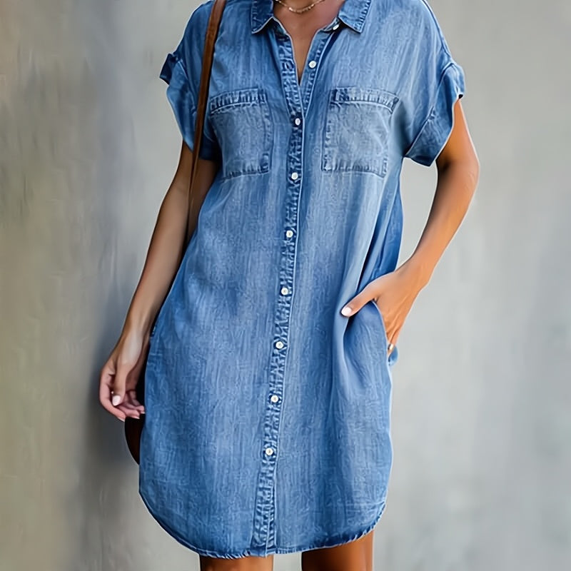 Women's Mini Dress | Chambray Buttons