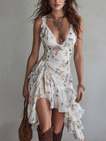 Women's Mini Dress | Floral V-Neck Strappy