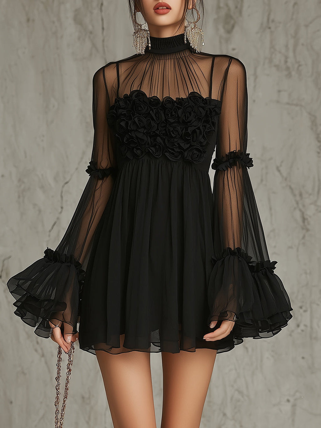 Women's Mini Dress | Pleated Floral Summer