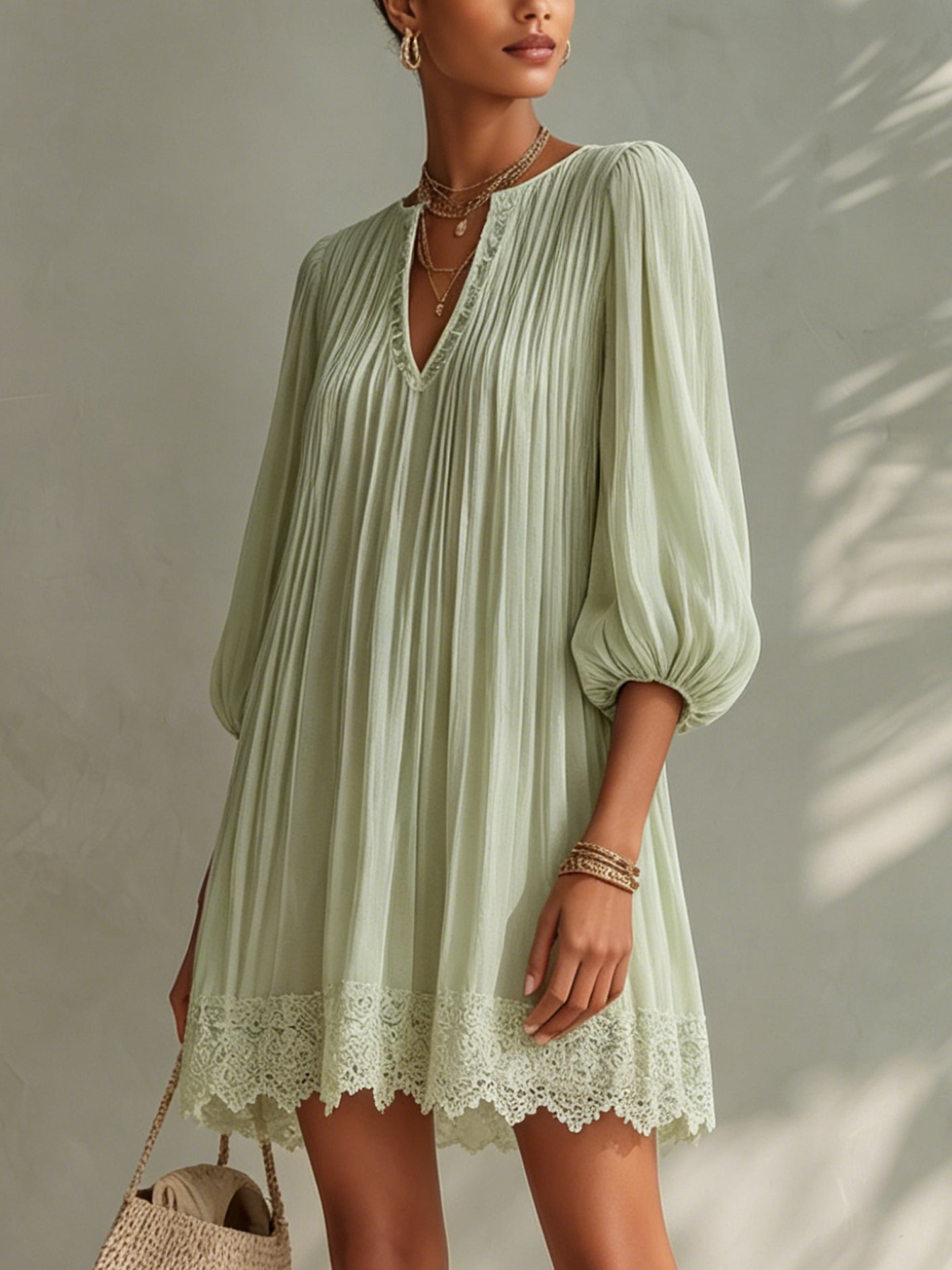 Women's Mini Dress | Pleated Summer Casual