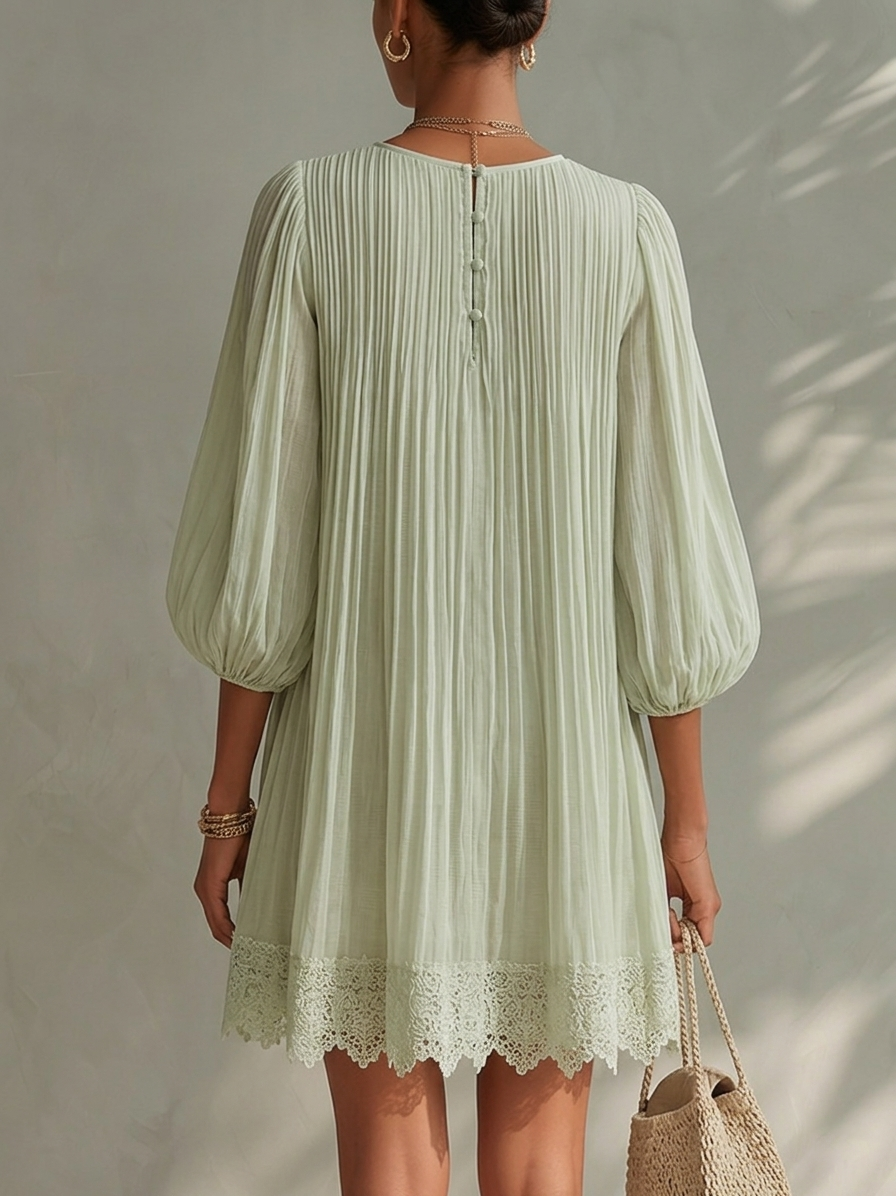 Women's Mini Dress | Pleated Summer Casual