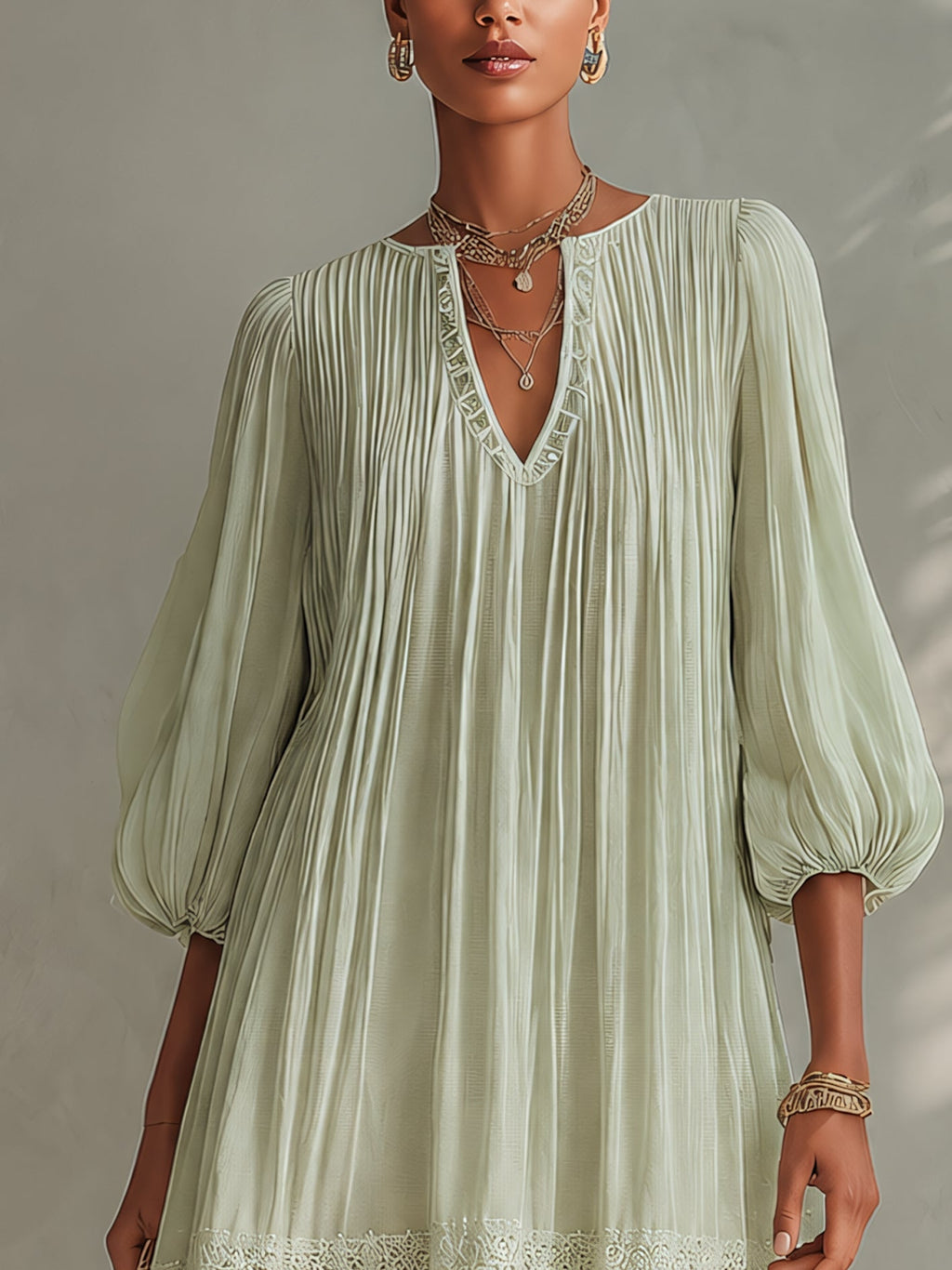 Women's Mini Dress | Pleated Summer Casual