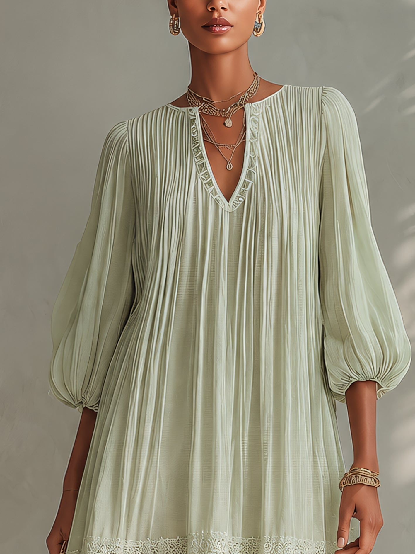 Women's Mini Dress | Pleated Summer Casual