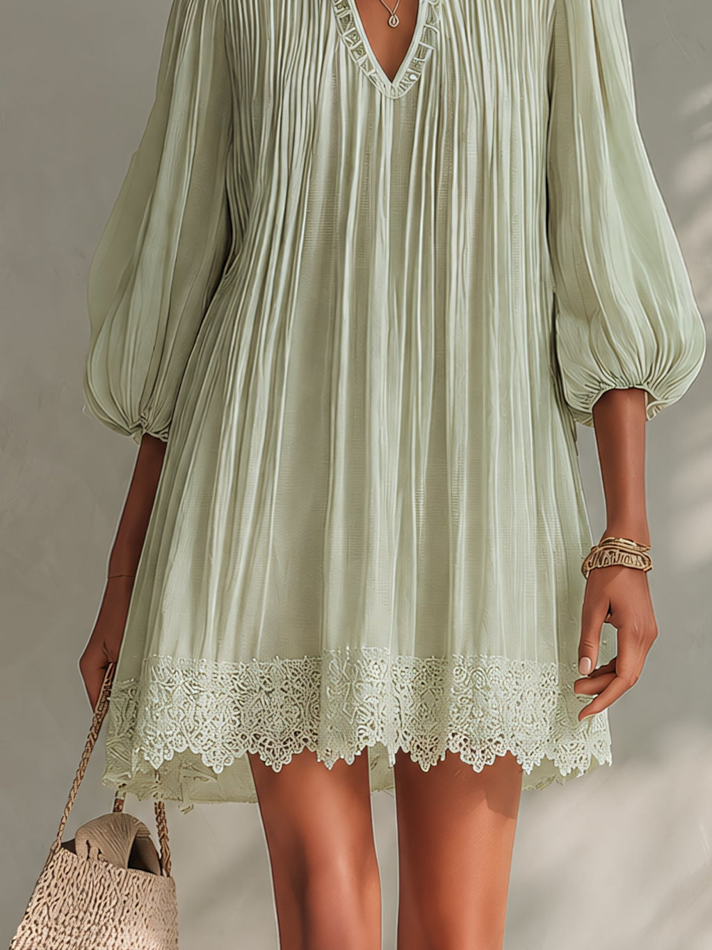 Women's Mini Dress | Pleated Summer Casual