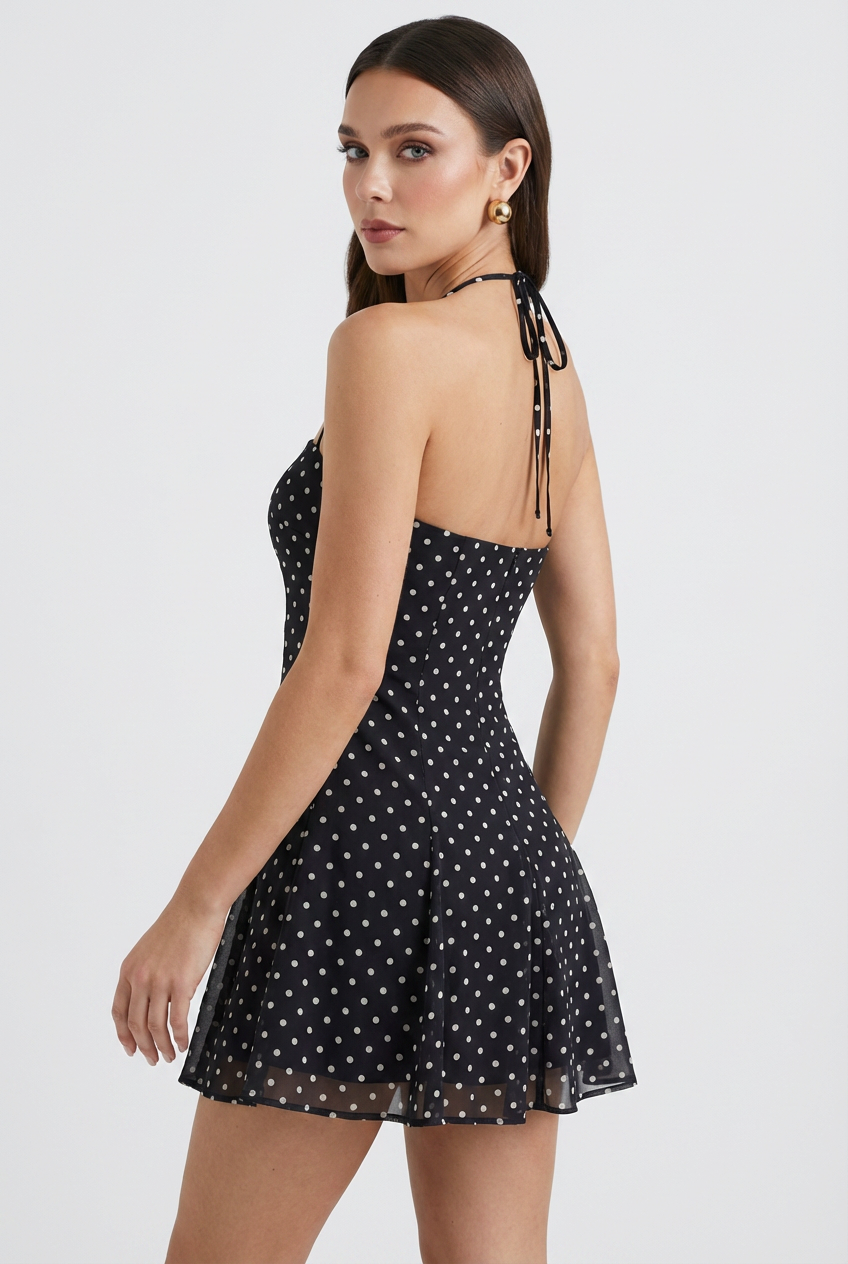 Women's Mini Dress | Polka-Dot Halter