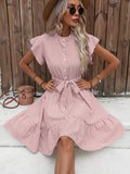 Women's Mini Dress | Tiered Belted Summer