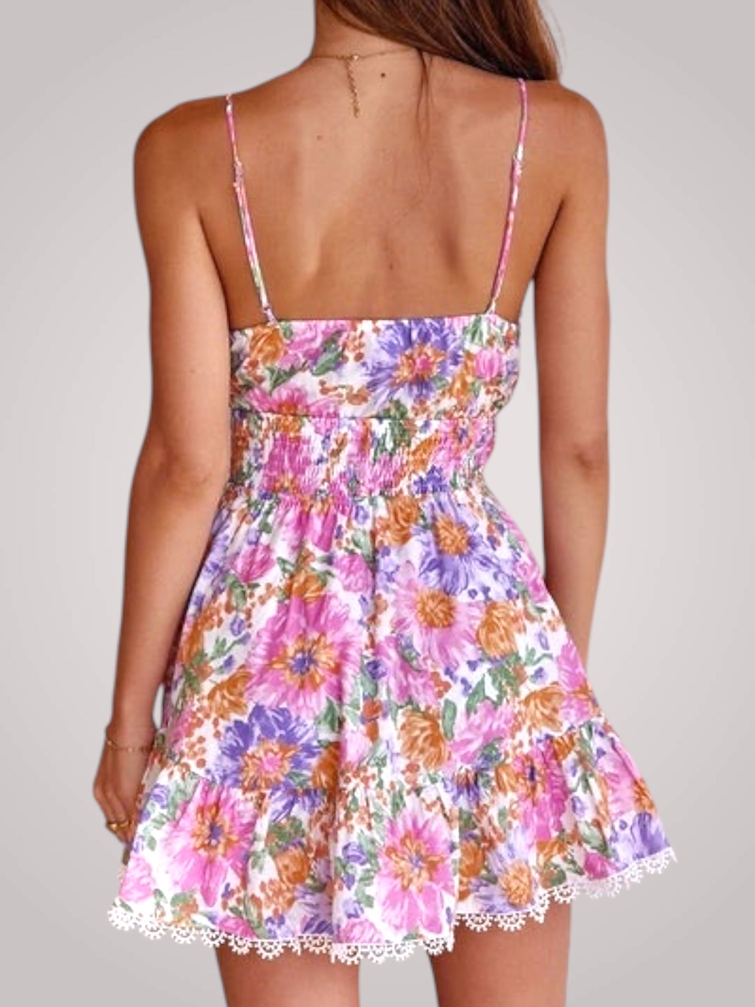 Women's Mini Dress | Tiered Floral Ruffled