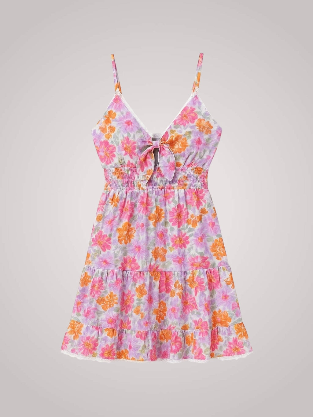 Women's Mini Dress | Tiered Floral Ruffled