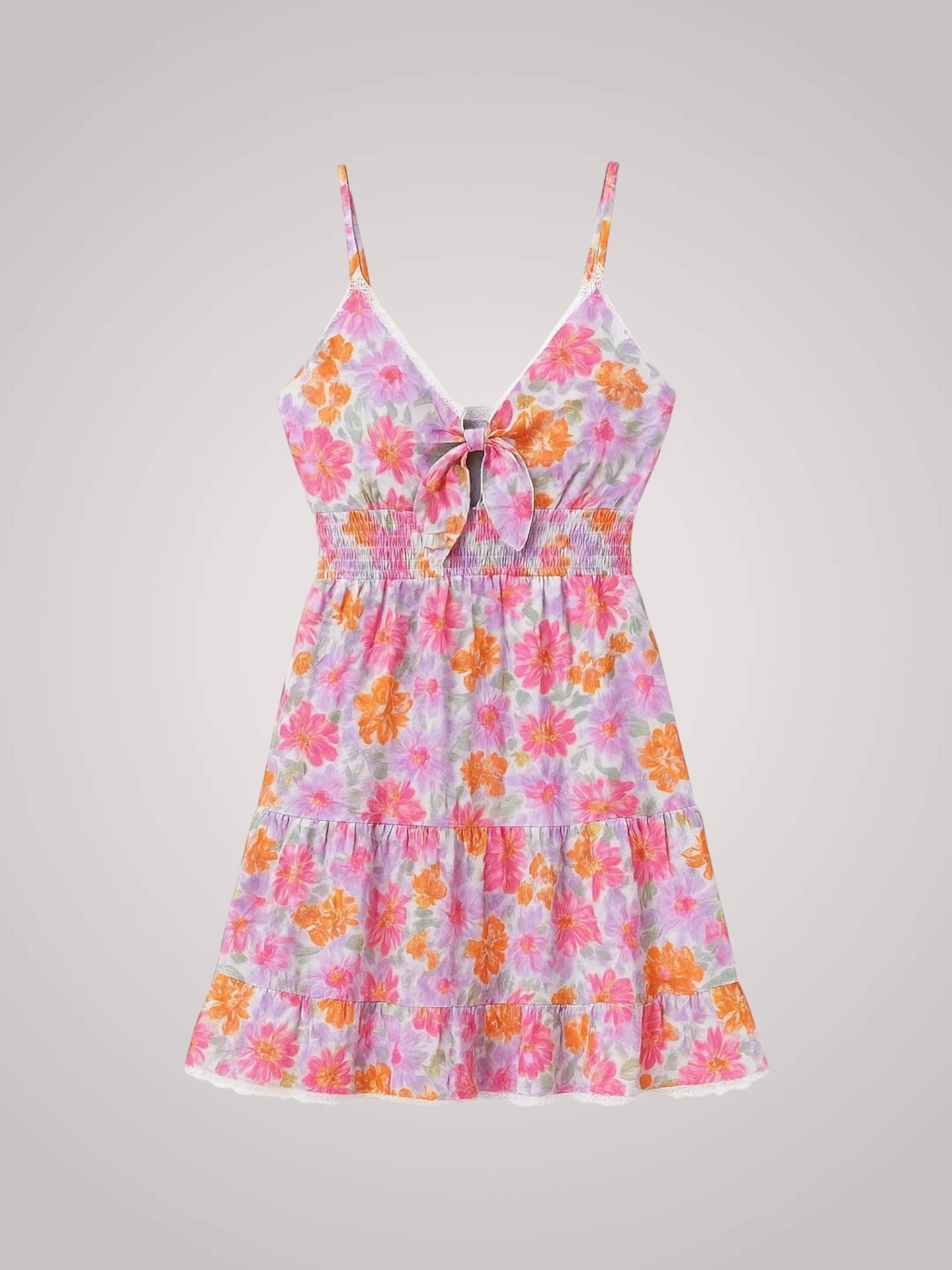 Women's Mini Dress | Tiered Floral Ruffled