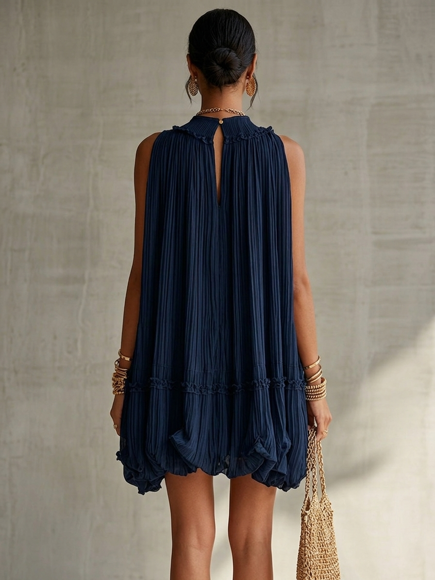 Women's Mini Dress | Tiered Halter Ruffled