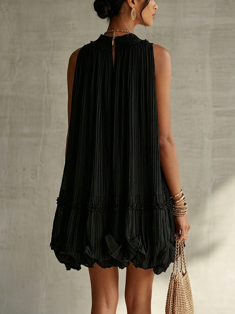 Women's Mini Dress | Tiered Halter Ruffled