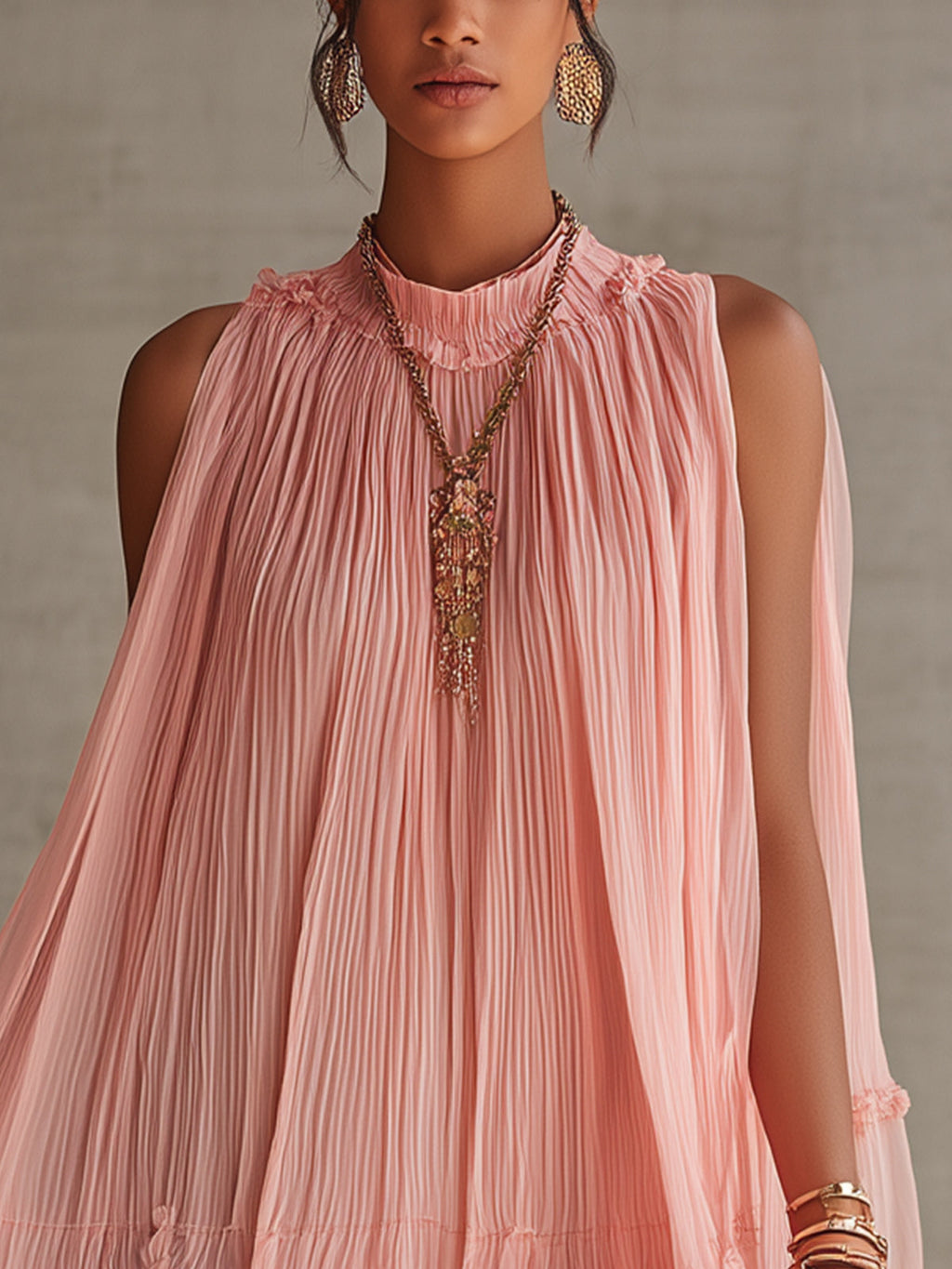 Women's Mini Dress | Tiered Halter Ruffled