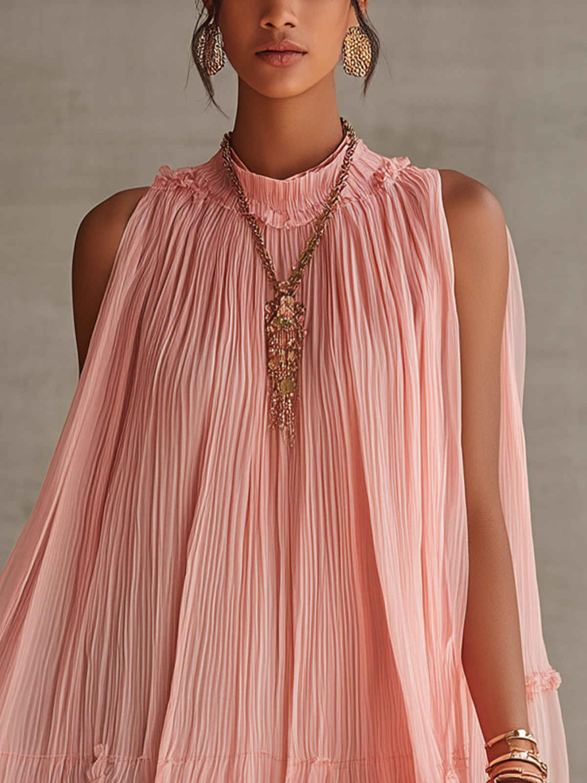 Women's Mini Dress | Tiered Halter Ruffled