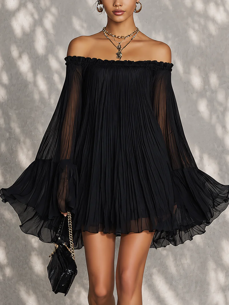 Women's Mini Dress | Tiered Off-Shoulder Ruffled