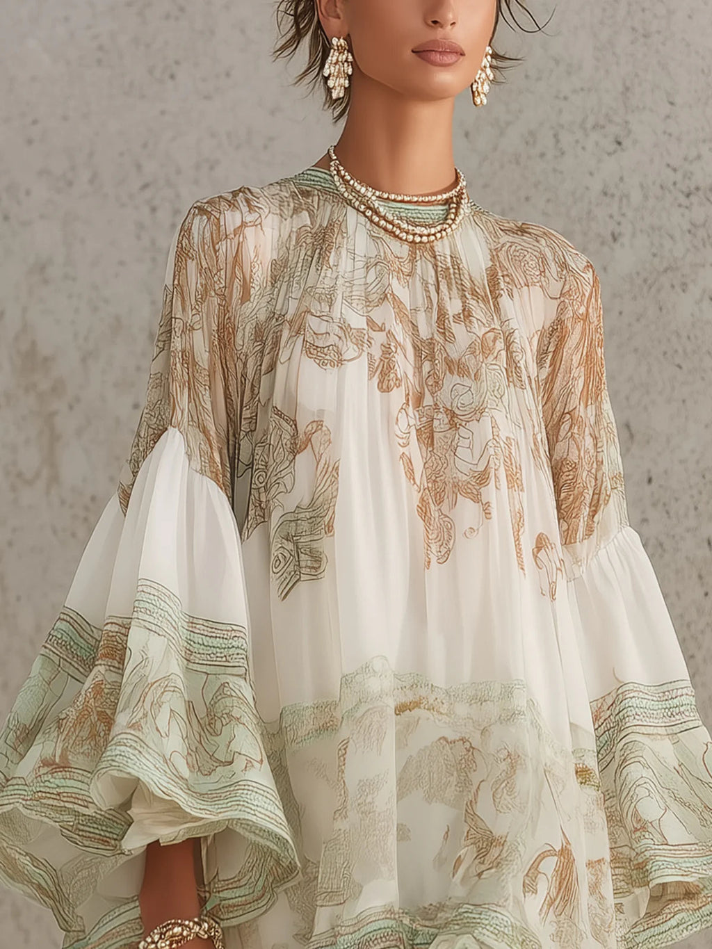 Women's Mini Dress | Tiered Printed Ruffled