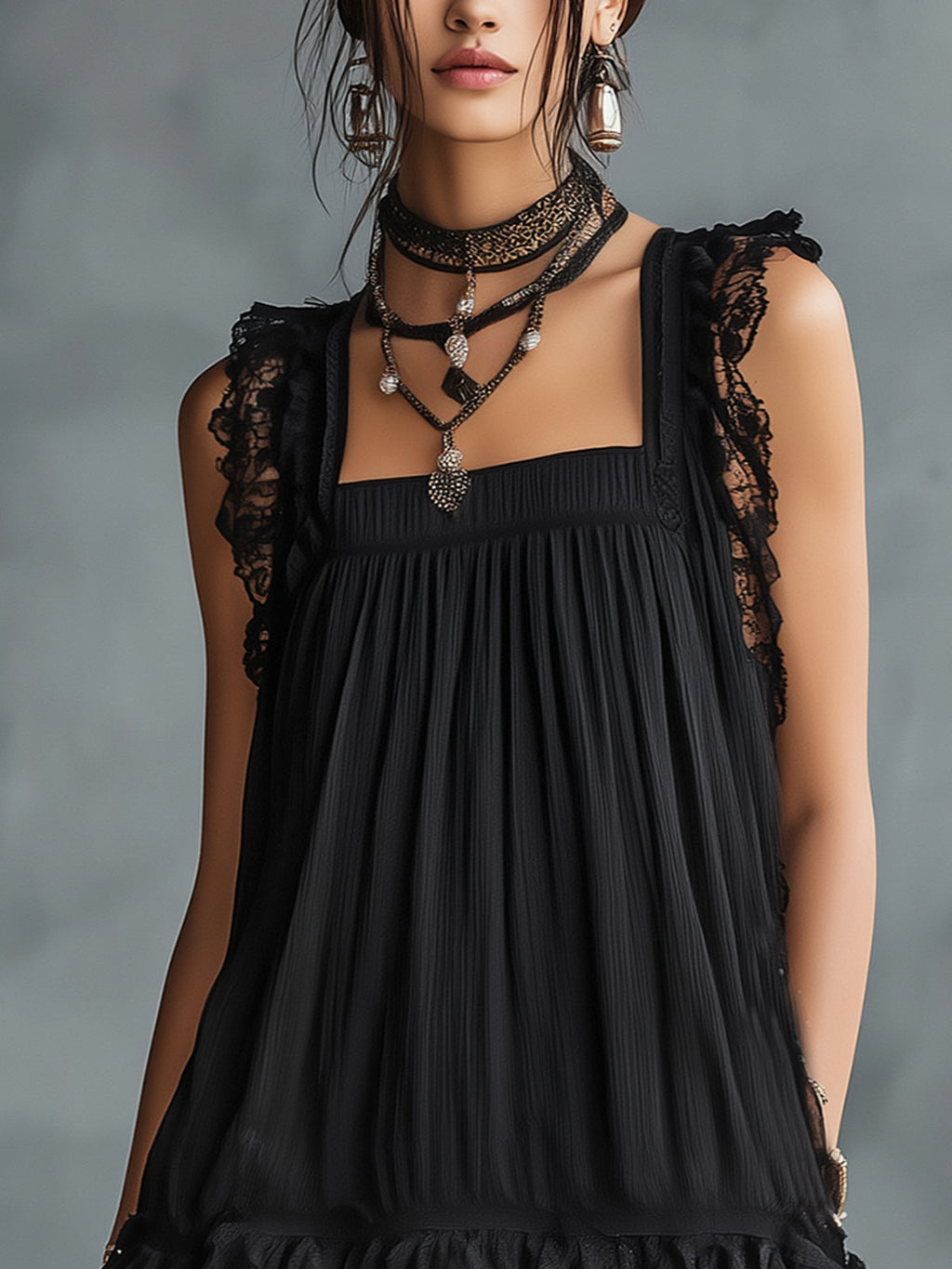 Women's Mini Dress | Tiered Printed Ruffled
