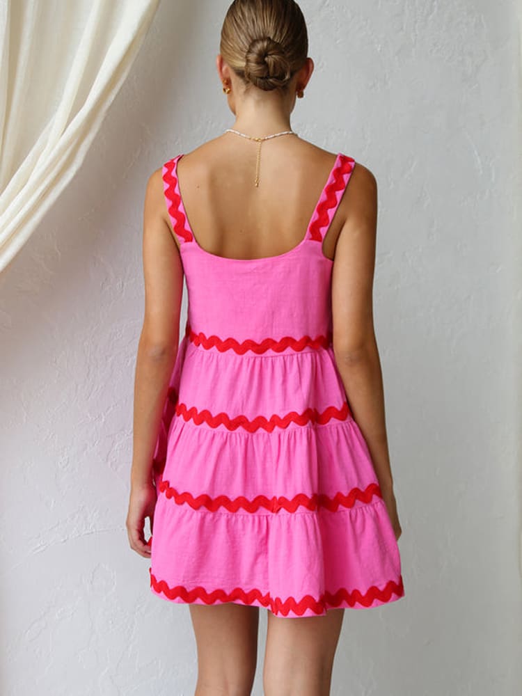 Women's Mini Dress | Tiered Square-Neck Summer