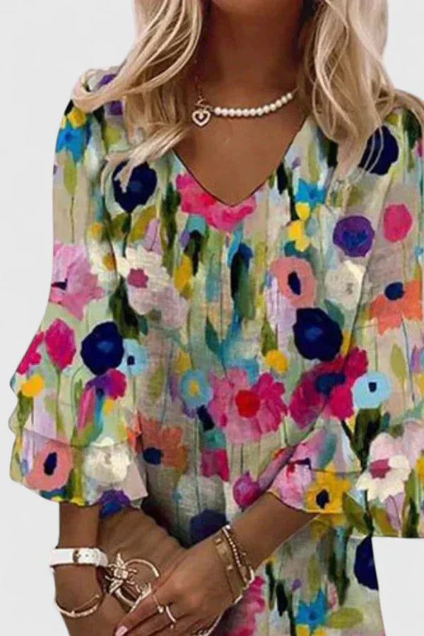 Women's Mini Sundress | Floral V-Neck