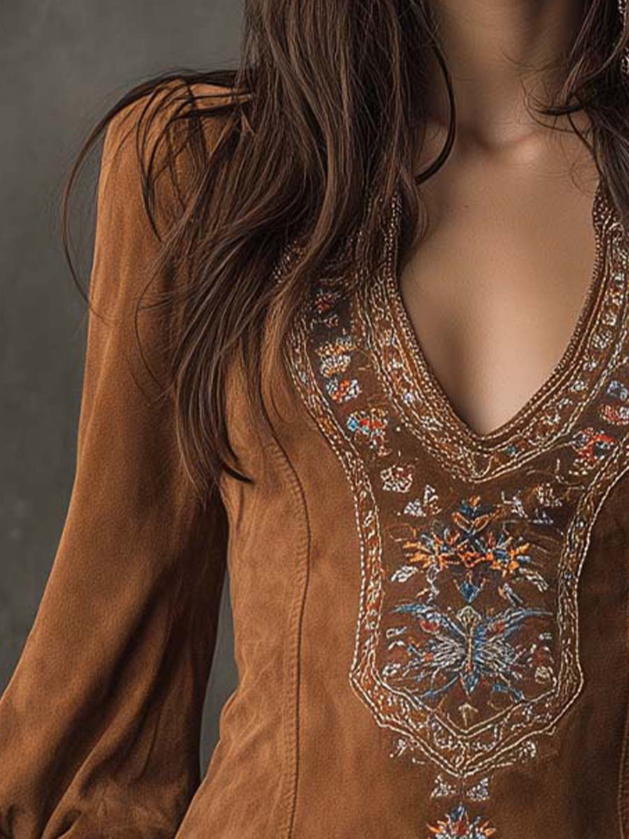 Women's Mini Sundress | Purple Embroidered