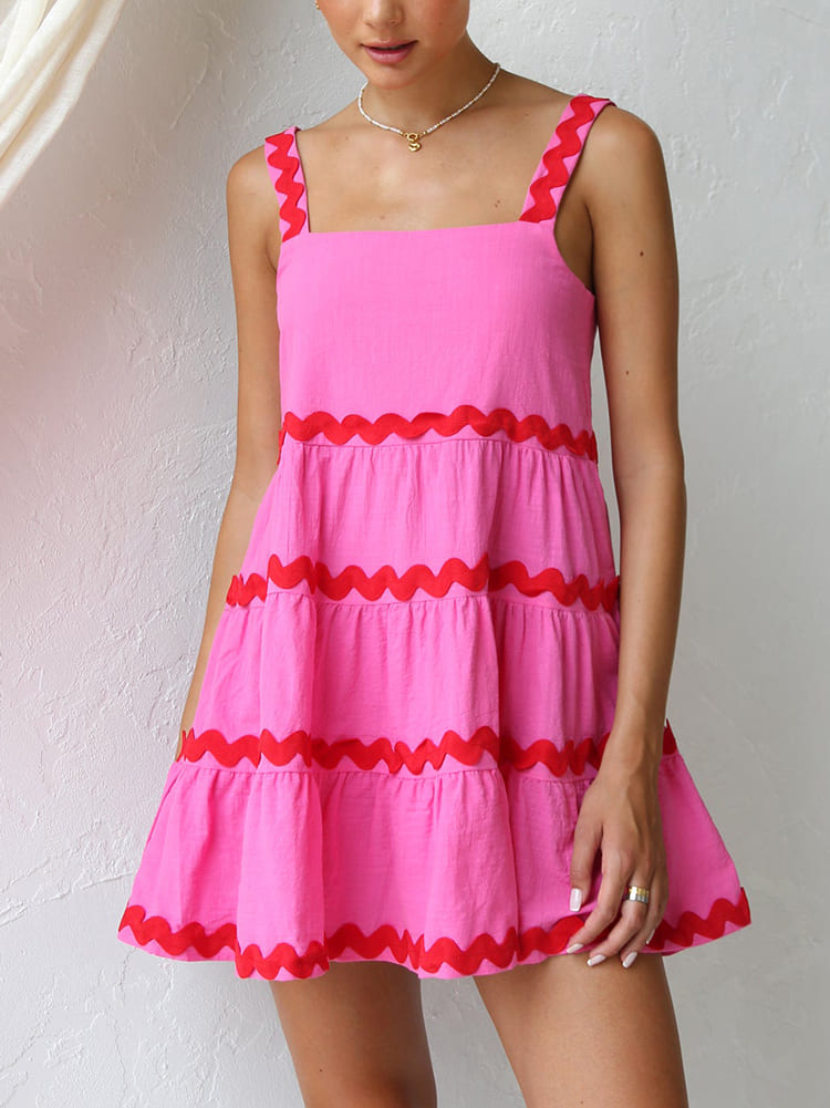 Women's Mini Sundress | Square-Neck Tiered