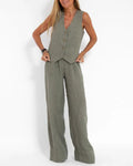 Women's Palazzo Pants | Sleeveless Wide-Leg