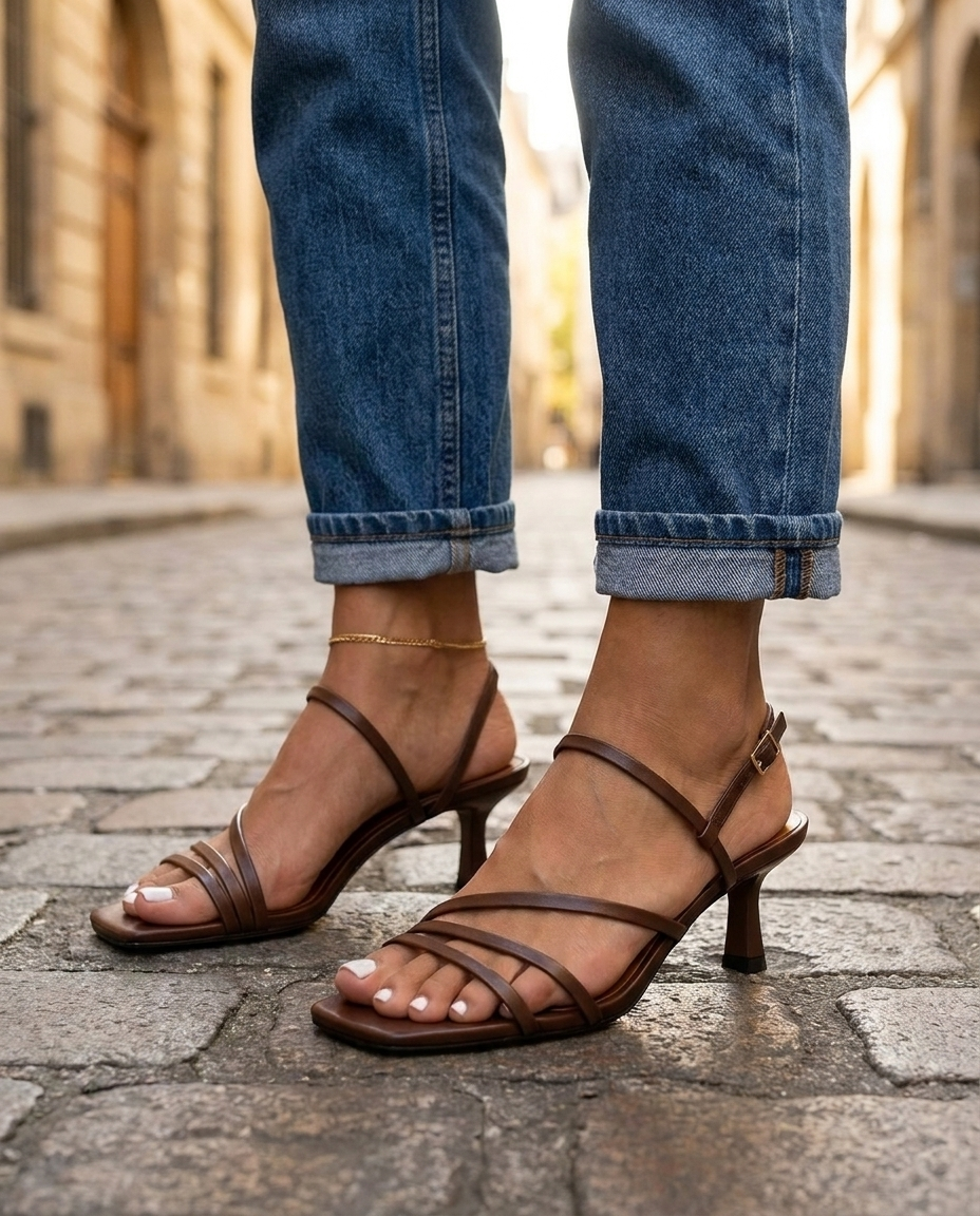 Women's Slingback Heels | Ankle-Strap Brown