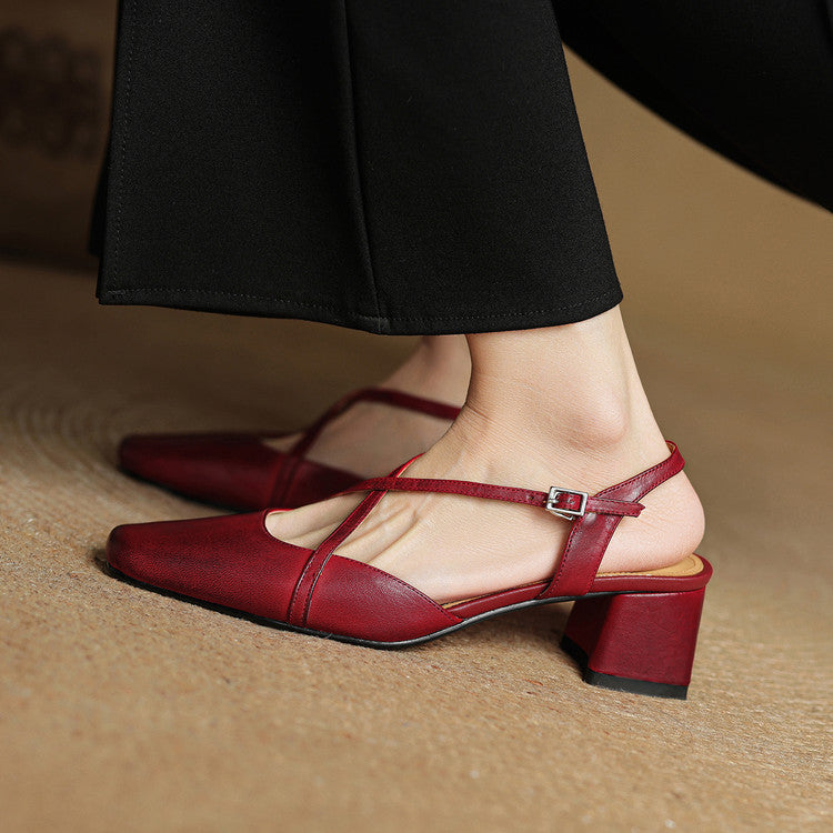 Women's Strappy Heels | Leather-Look Summer Open-Toe