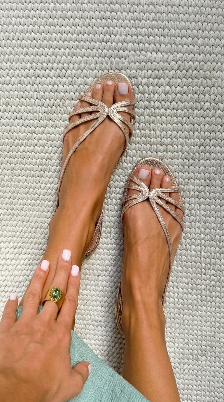 Women's Strappy Sandals | Golden Elegance